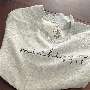 Simple Women's Gray Michigan Girl Sweatshirt